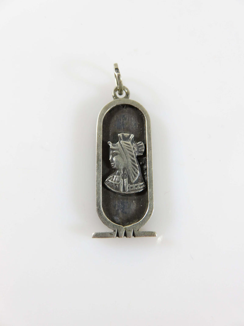 1920 Egyptian Sterling Silver Art Deco King Tut Cartouche Pendant