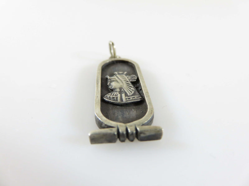 1920 Egyptian Sterling Silver Art Deco King Tut Cartouche Pendant