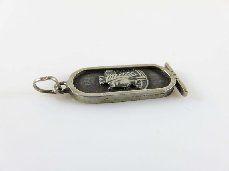 1920 Egyptian Sterling Silver Art Deco King Tut Cartouche Pendant