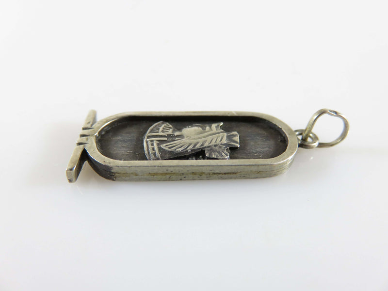 1920 Egyptian Sterling Silver Art Deco King Tut Cartouche Pendant