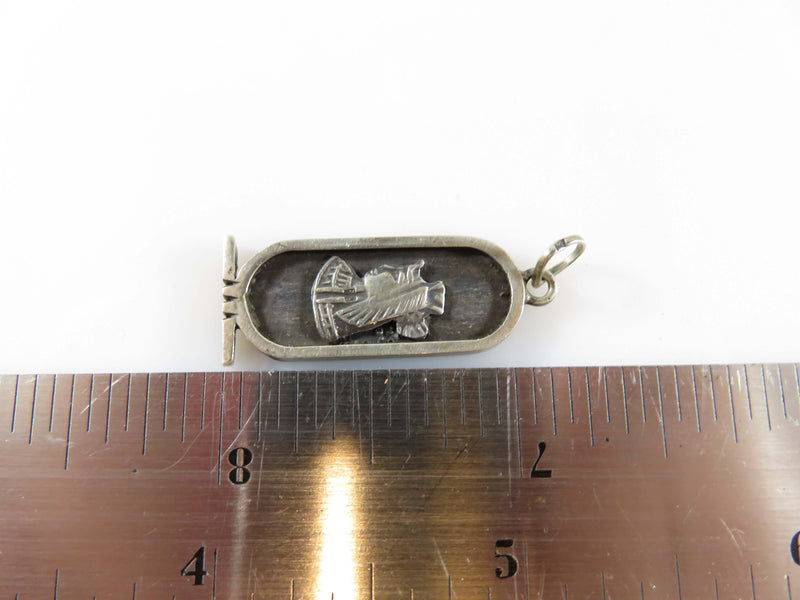 1920 Egyptian Sterling Silver Art Deco King Tut Cartouche Pendant