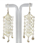 Vintage Sterling Fancy Chandelier Filigree Earrings Wedding Earrings 3" Drop — Jewelry & Watches:Fine Jewelry:Fine Pins & Bro