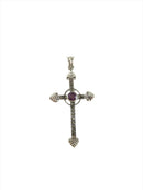 Marcasite & Amethyst Sterling Silver Christian Cross by Sunstone Imports — Jewelry & Watches:Fine Jewelry:Fine Necklaces & Pe