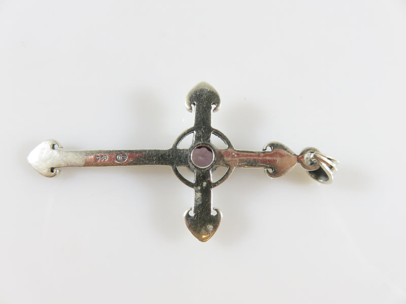 Marcasite & Amethyst Sterling Silver Christian Cross by Sunstone Imports