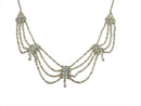 Antique Sterling Edwardian Style Festoon 15" Choker Necklace With Turquoise — Sterling Silver, Silver — front view