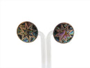 Round Star Form Abalone & Sterling HMP Taxco Mexico Screw Back Earring Set