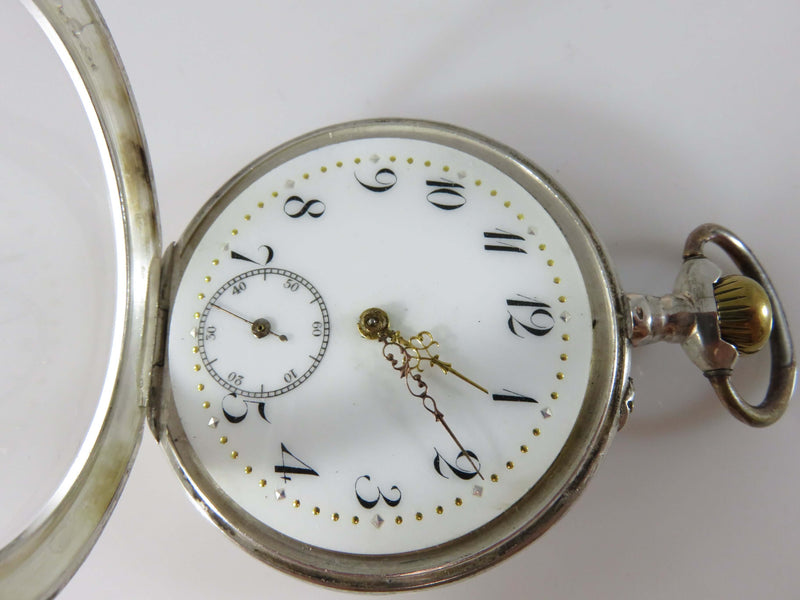 Galonne Pocket Watch Cased Fancy French Dial Pocket Watch For Restoration Runs 40mm Approx