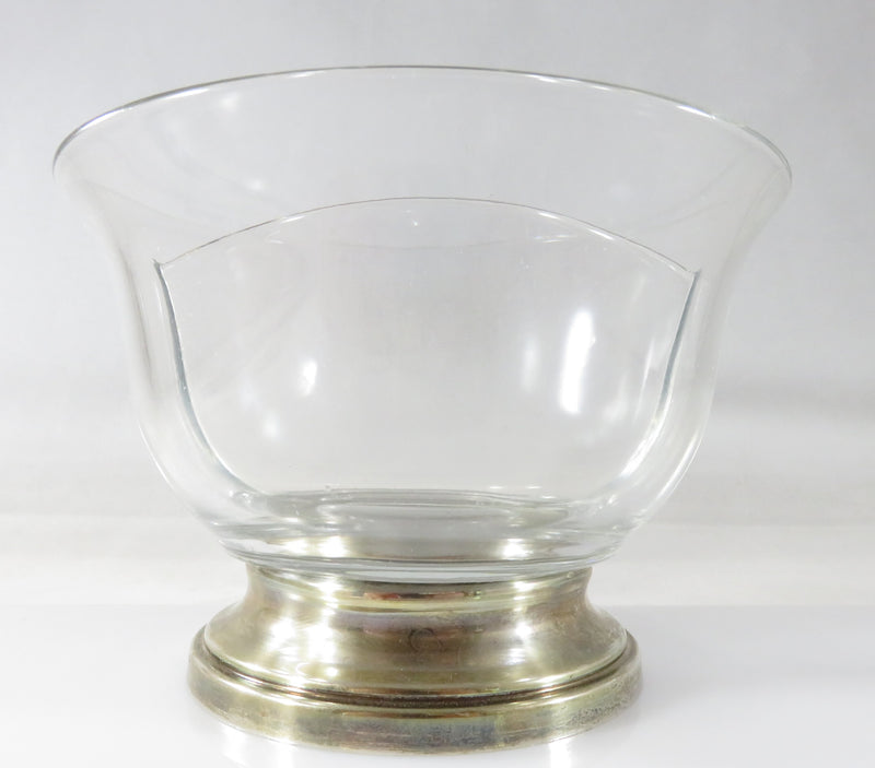 Vintage R. Blackinton & Co Crystal Divided Sauce Bowl With Sterling Base, Nut, Candy Bowl