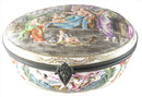 13" Large Porcelain Capodimonte Lidded Dresser Box Toilette of Venus Poseidon Aphrodite