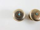Victorian Gypsy Set Cabochon Turquoise Spiral Surround Cuff Button Cufflink Set product image for Just Stuff I Sell, clear front view, neutral background, original listing photo, optimized descriptive alt text, centered composition variant 4