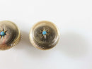 Victorian Gypsy Set Cabochon Turquoise Spiral Surround Cuff Button Cufflink Set product image for Just Stuff I Sell, clear front view, neutral background, original listing photo, optimized descriptive alt text, centered composition variant 5