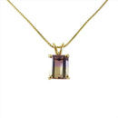 Vintage Emerald Cut Ametrine in Purple & Yellow 18" Box Chain 18K over Sterling Silver — Jewelry & Watches:Fine Jewelry:Fine
