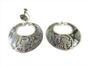 Vintage Large Abalone & Sterling Disc Earrings Artisan Signed Taxco Screw Back Earring — Jewelry & Watches:Vintage & Antique