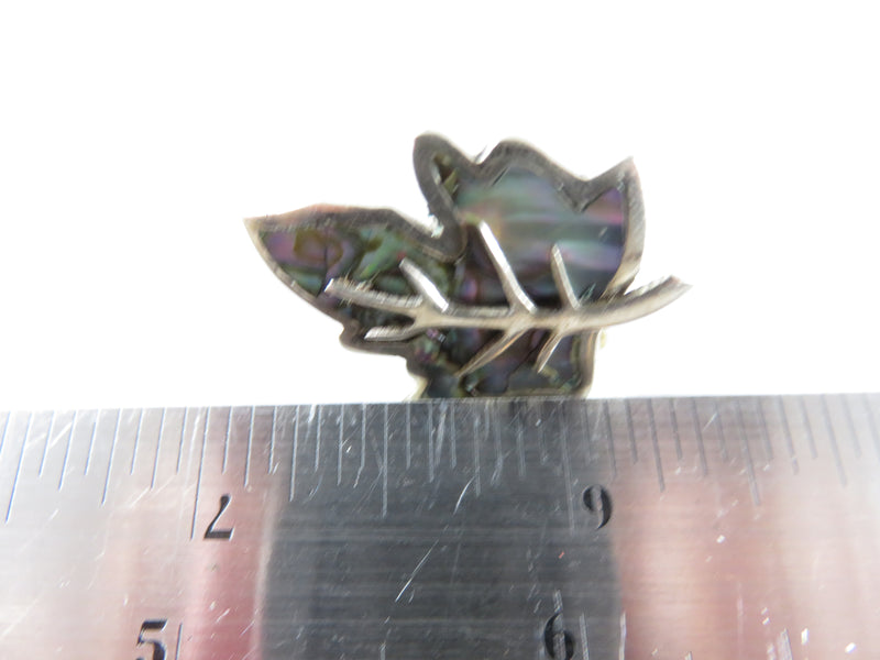 Vintage Unmatched Maple Leaf Abalone & Sterling Taxco Mexico APO Single Silver S