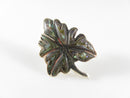Vintage Unmatched Large Maple Leaf Abalone & Sterling Mexico Single Silver Earring Front View