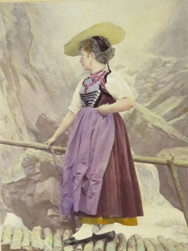 c1869 Canton de Soleure, Switzerland Tinted Photograph Adolphe Braun Costumes De Suisse