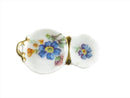 Vintage Fine Porcelain Trinket Dish Dollhouse Miniature Made in France — Gold — front view