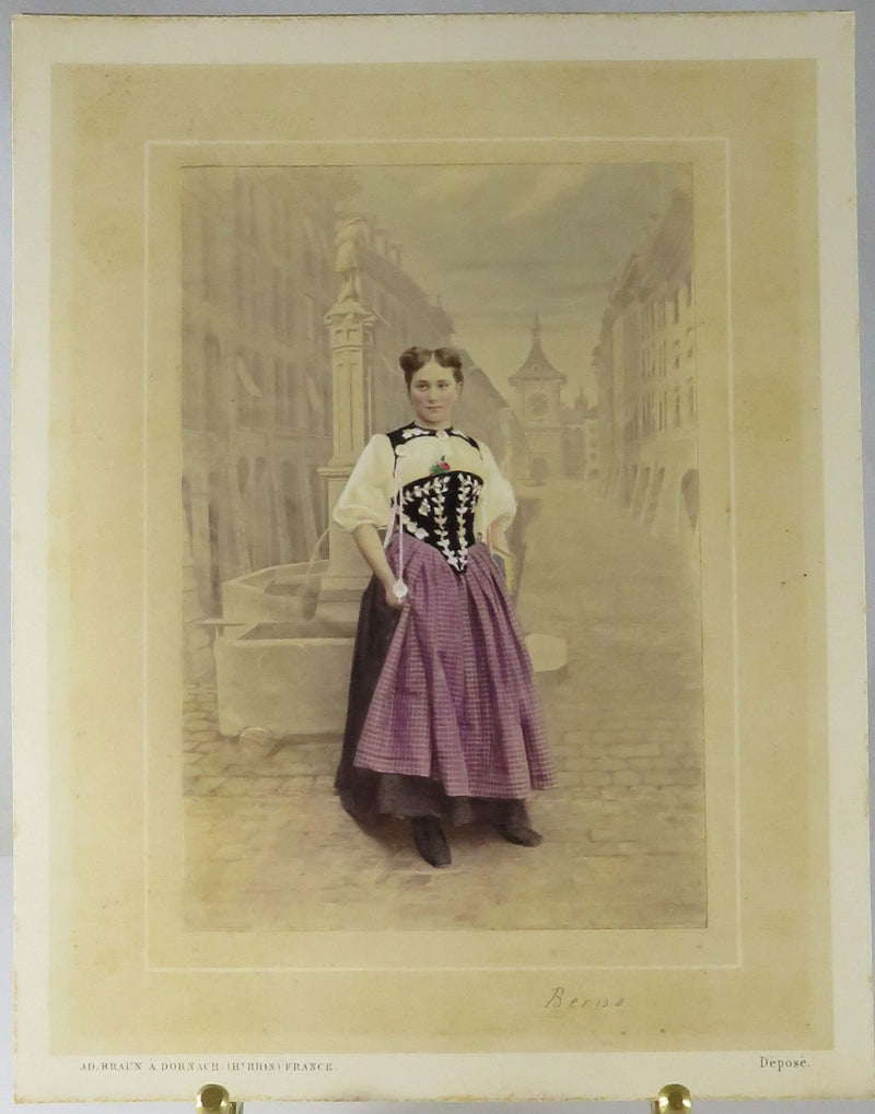 c1869 Canton de Berne, Switzerland Tinted Photograph Adolphe Braun Costumes De S