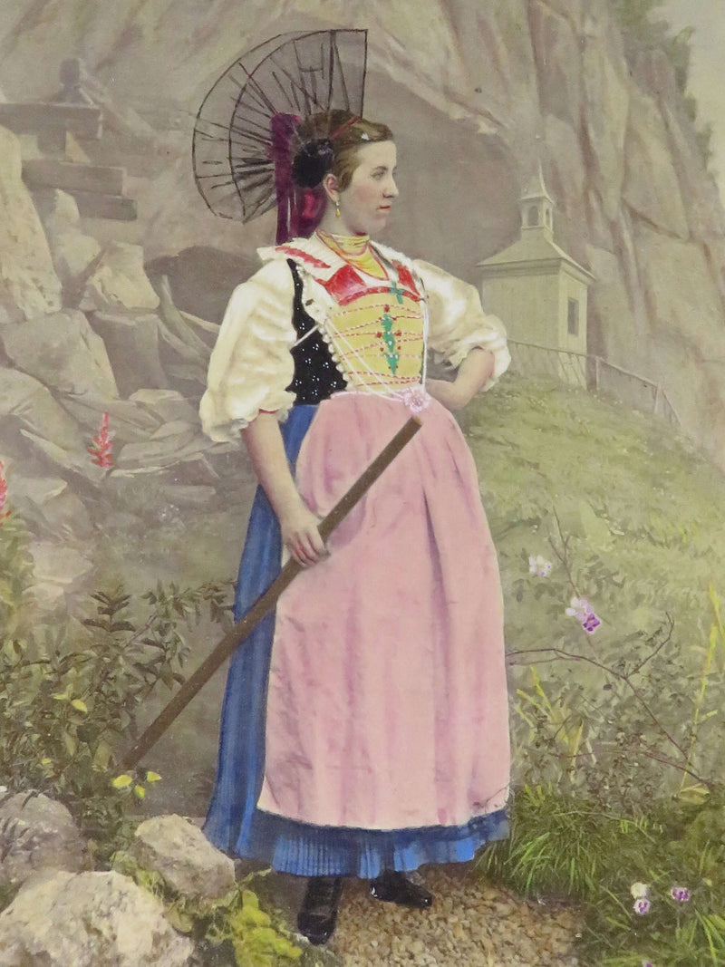 c1869 Canton de Appenzell, Switzerland Tinted Photograph Adolphe Braun Costumes