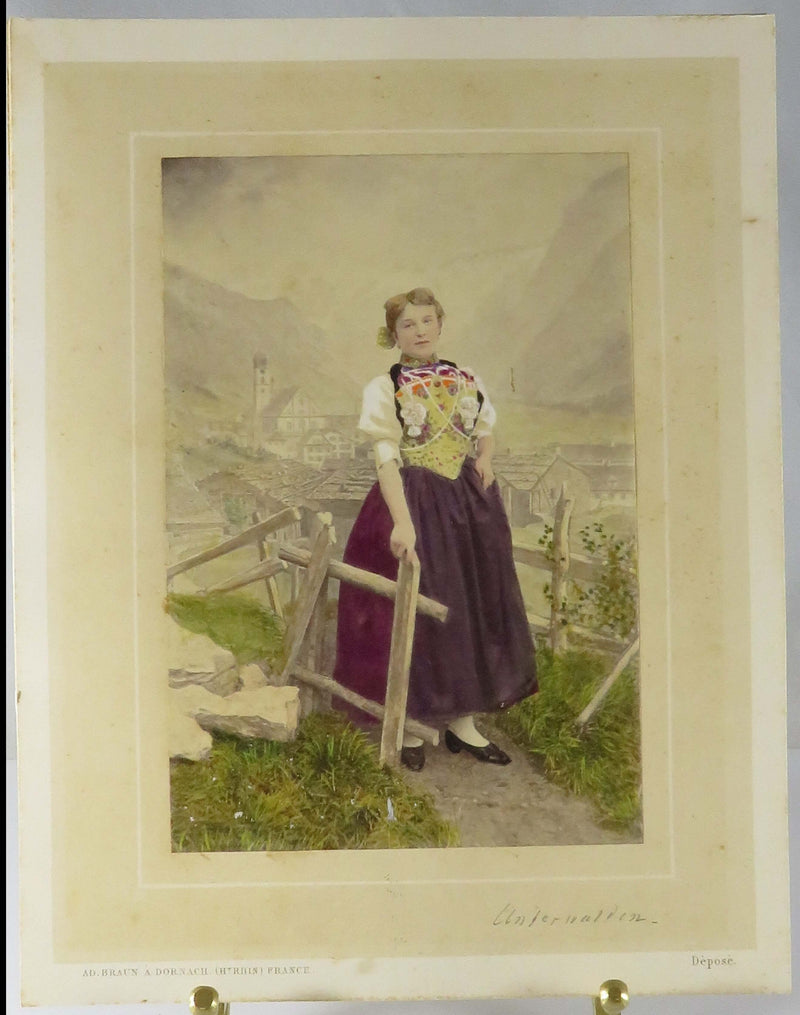 c1869 Canton de Unterwalden, Switzerland Tinted Photograph Adolphe Braun Costume