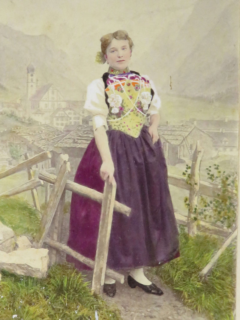 c1869 Canton de Unterwalden, Switzerland Tinted Photograph Adolphe Braun Costume