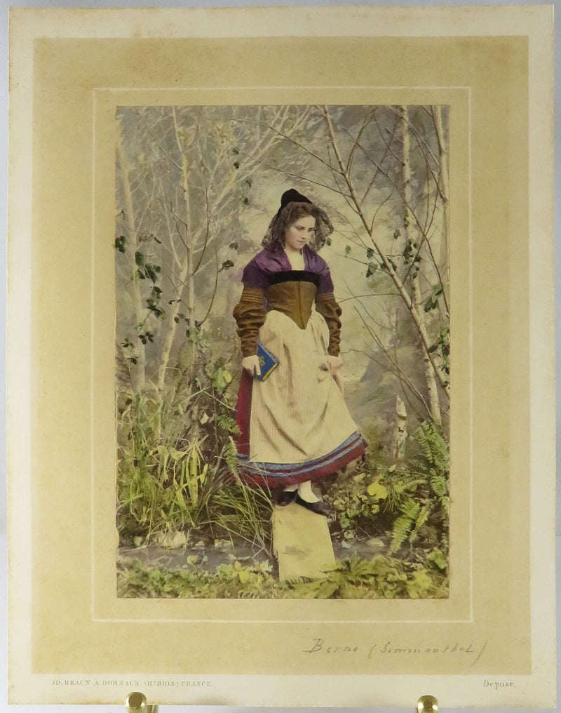 c1869 Canton de Berne, Simmenthal, Switzerland Tinted Photograph Adolphe Braun Costumes De Suisse