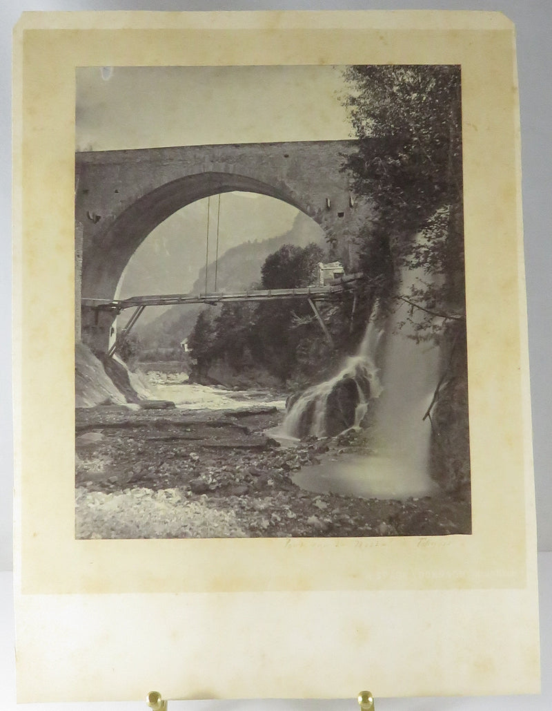 Pont Sur la Nolla a Thusis, Switzerland c1869 Photograph Adolphe Braun