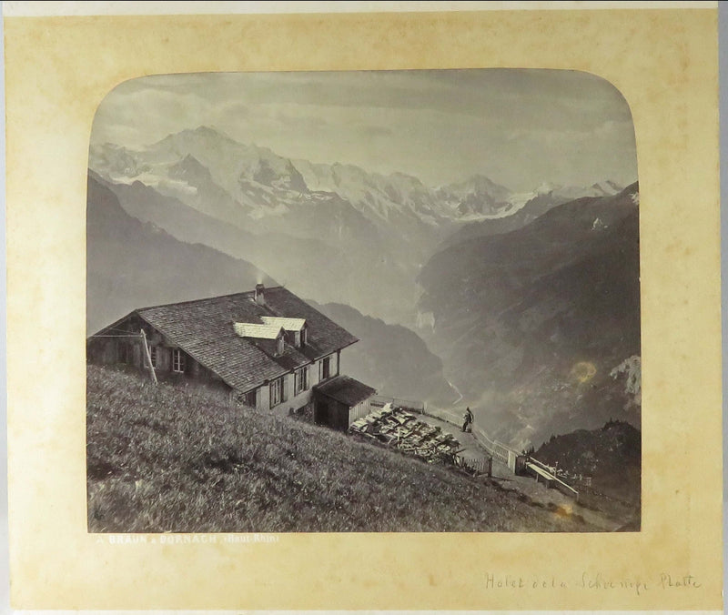 Hotel Dela Schynige Platte in the Canton of Bern Switzerland c1869 Photograph Ad