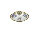 Vintage Fine Porcelain Office Inkwell Dollhouse Miniature Made in France — Gold — front view
