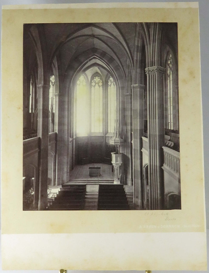 Interior St Elizabeth Church Basel, Switzerland c1869 Photograph Adolphe Braun