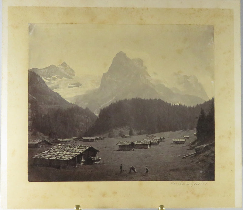Rosenlaui Glacier & Rosenlaui Village Canton of Bern Switzerland c1869 Photograp