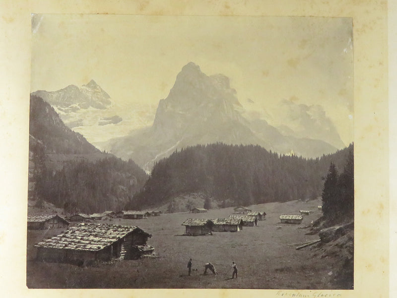 Rosenlaui Glacier & Rosenlaui Village Canton of Bern Switzerland c1869 Photograp