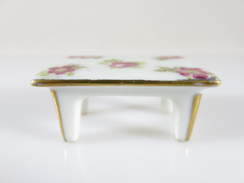 Vintage Fine Porcelain Dining Room Table & Chairs Dollhouse Miniature Made in France