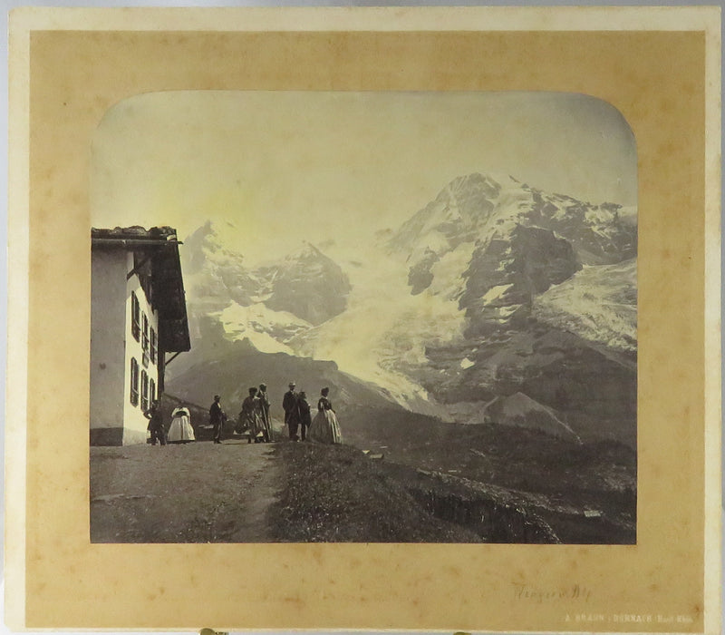 Tourists Hotel Wengernalp Canton of Bern Switzerland c1869 Photograph Adolphe Braun