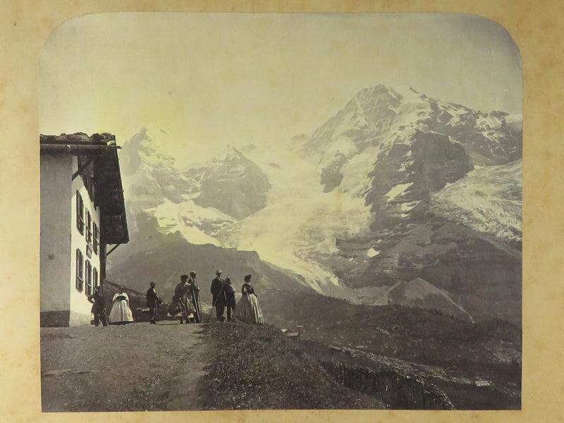 Tourists Hotel Wengernalp Canton of Bern Switzerland c1869 Photograph Adolphe Br
