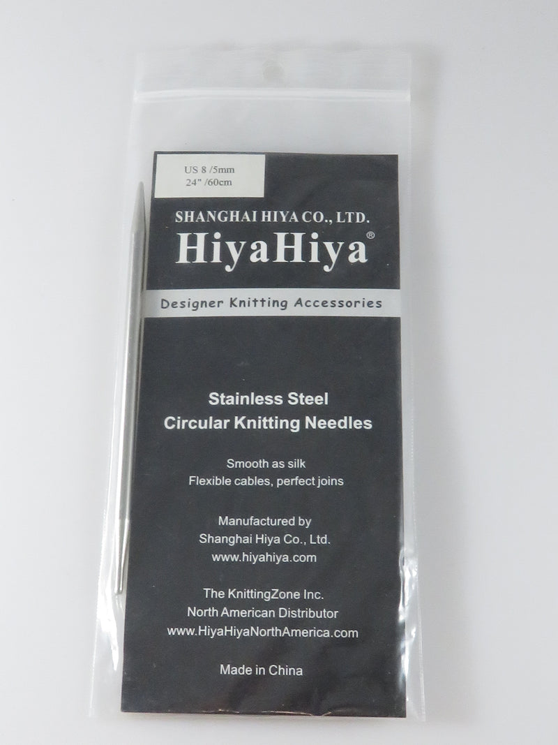 Shanghai Hiya Designer Circular Stainless Steel Knitting Needles  24" US 8