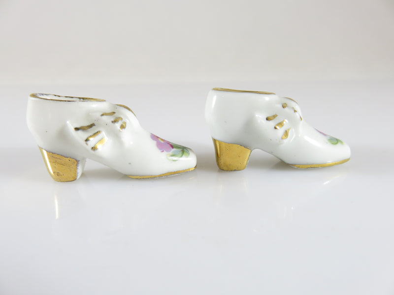 Vintage Fine Porcelain Miniature Pair of Shoes Limoges Dollhouse Miniature Made in France