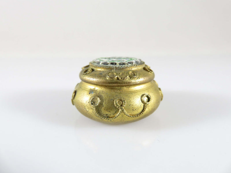 Antique Victorian Grand Tour Micro Mosaic Souvenir Venesia Pillbox Charm Pocket Watch FOB