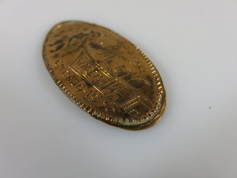 Vintage Elongated Sally Streets of Paris 1933 Chicago Worlds Fair 1923 Wheat Penny