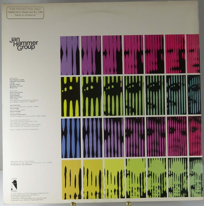 Jan Hammer Group Melodies Nemperor Records JZ 35003 Promotional Copy Vinyl Album