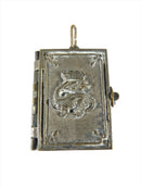 Antique Silvered Brass French Chateau Miniature Photo Locket Souvenir Book of Chateau's