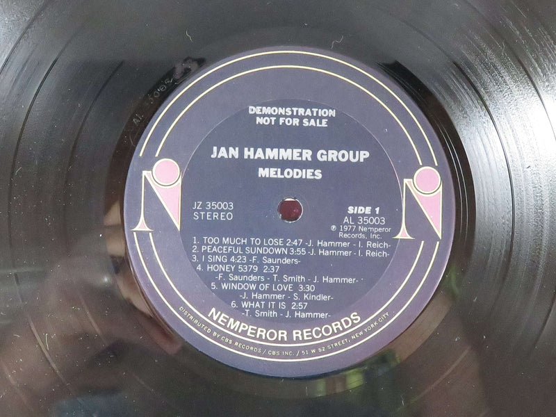 Jan Hammer Group Melodies Nemperor Records JZ 35003 Promotional Copy Vinyl Album