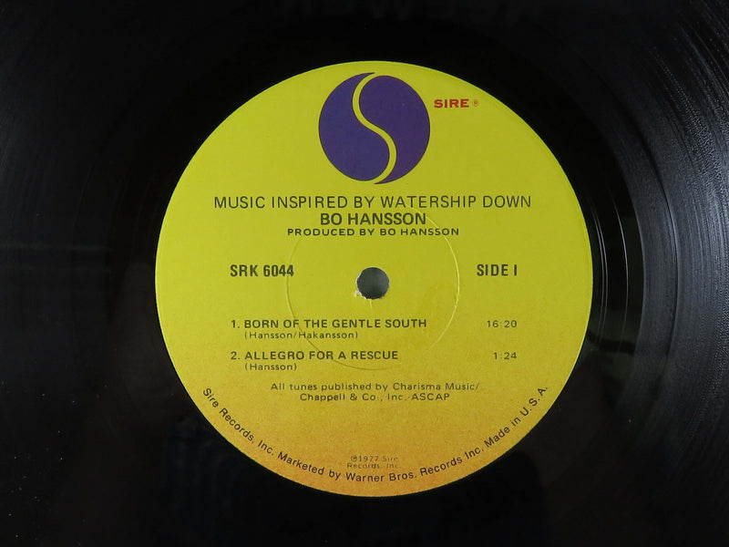 Bo Hansson Music Inspired By Watership Down Sire SRK 6044 Promotional Copy Vinyl Album