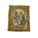 19th Century Mother Daughters Miniature 4 Color Print Foil Framed Dollhouse Artw