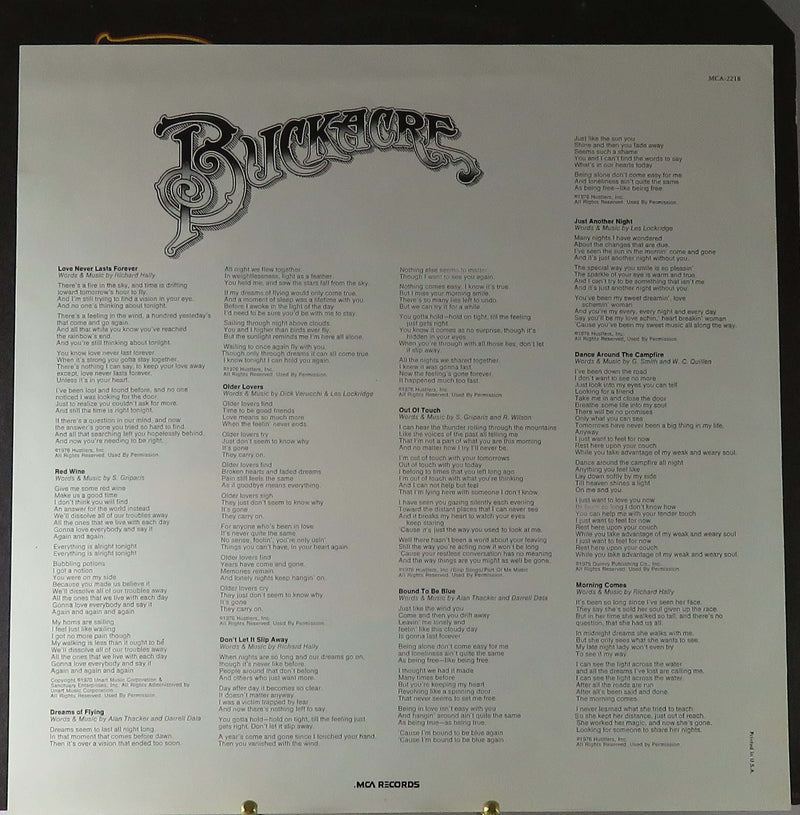 Buckacre Morning Comes 1977 MCA Records MCA-2218 US Release Vinyl Album