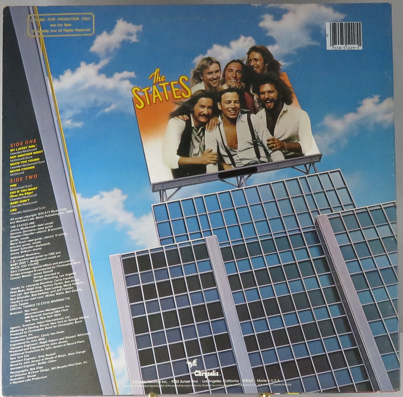States The States 1979 Chrysalis Records CHR 1229 Promotional Copy Vinyl Album