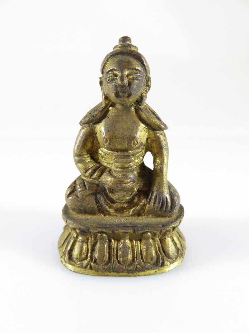 Antique Miniature Personal Cast Brass Medicine Healing Buddha China