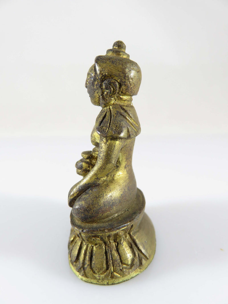Antique Miniature Personal Cast Brass Medicine Healing Buddha China