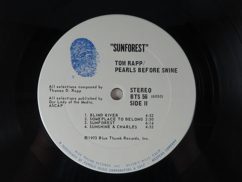 Tom Rapp Pearls Before Swine Sunforest 1973 Blue Thumb BTS 56 Santa Maria Vinyl Album