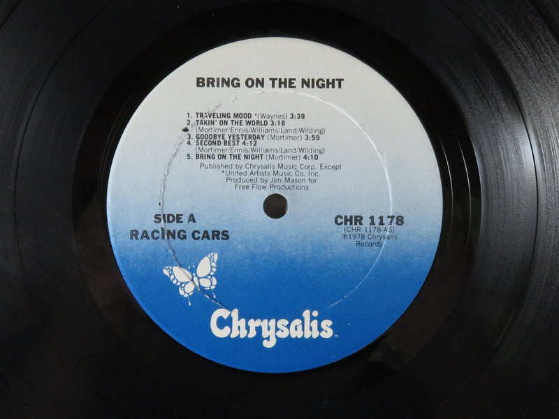 Racing Cars Bring On The Night 1978 Chrysalis Records CHR 1178 Promotional Copy